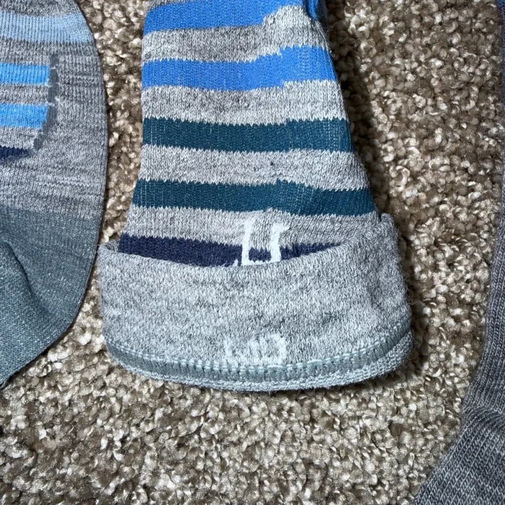 Smartwool Crew Socks Bundle Womens M Gray Blue Excellent Argyle Striped Merino
